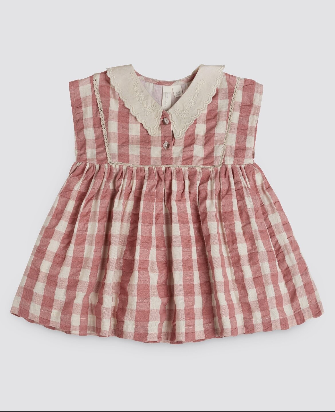 Olivia Blouse seersucker gingham in sorbet-Little Cotton Clothes