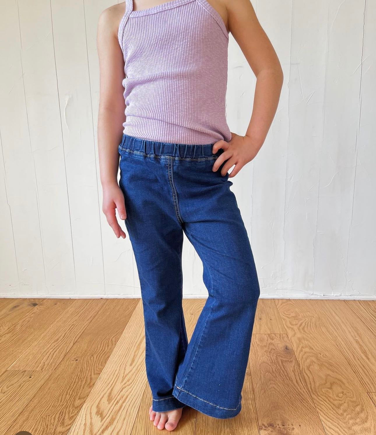 Flare denim pants-Pippi Lotta