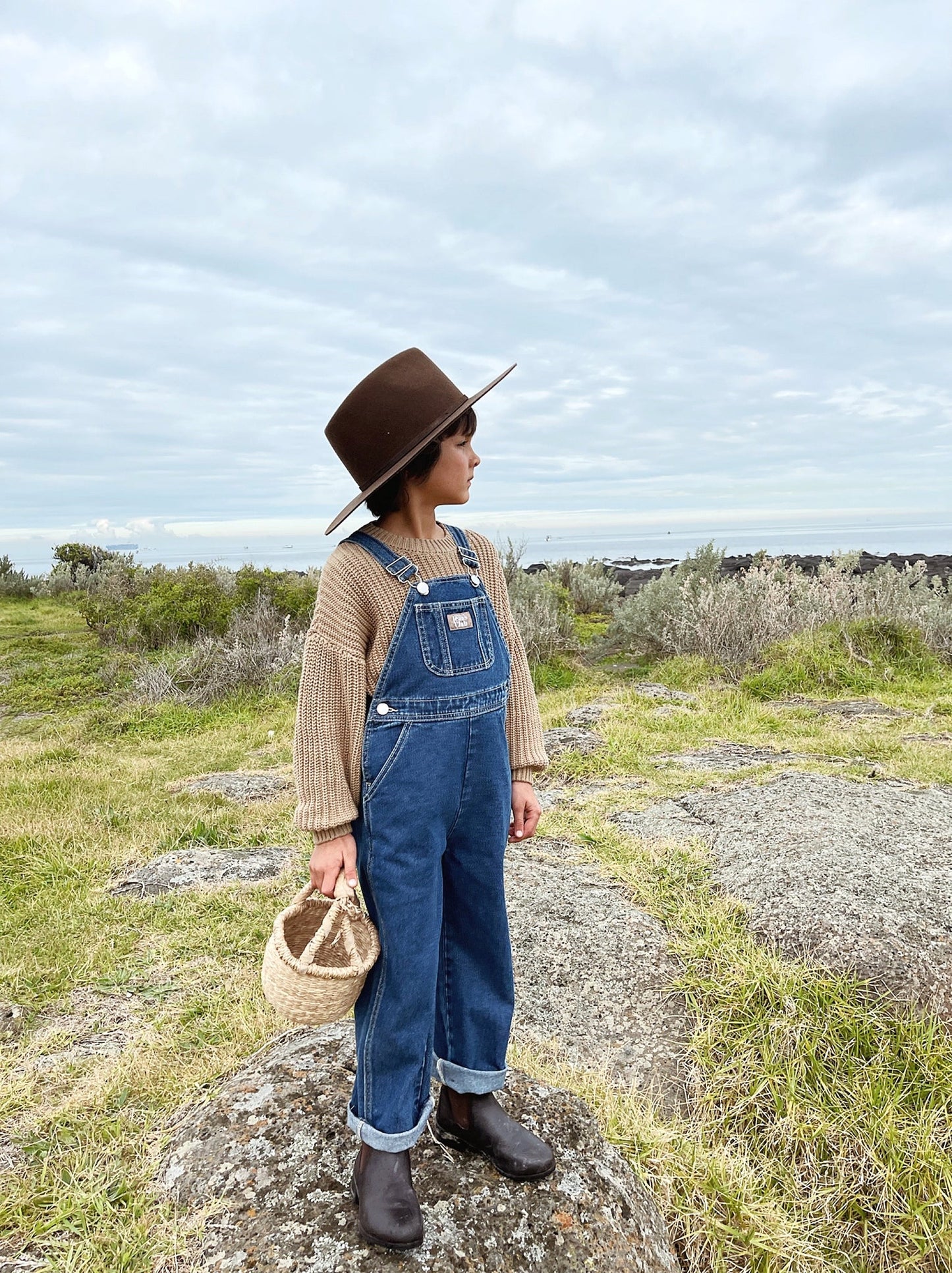 Teen Spirit Overall ,Dark Blue Denim-Twin Collective