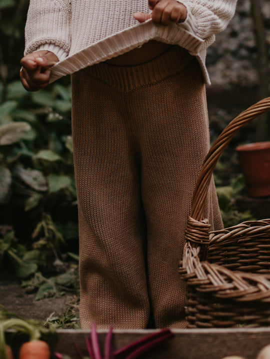 The Wide Leg Knit Trouser Mocha-The Simple Folk