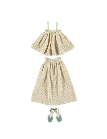 Skirt Ruffled ,Ecru Jaquard- Belle Chiara