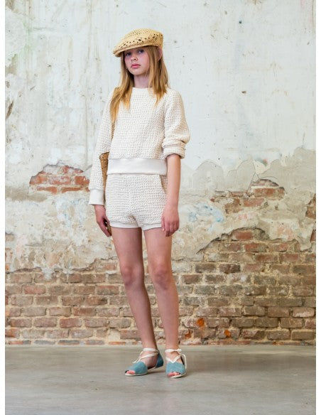 Short ,Ecru Jaquard- Belle Chiara